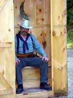 Windjammer asleep in the outhouse.